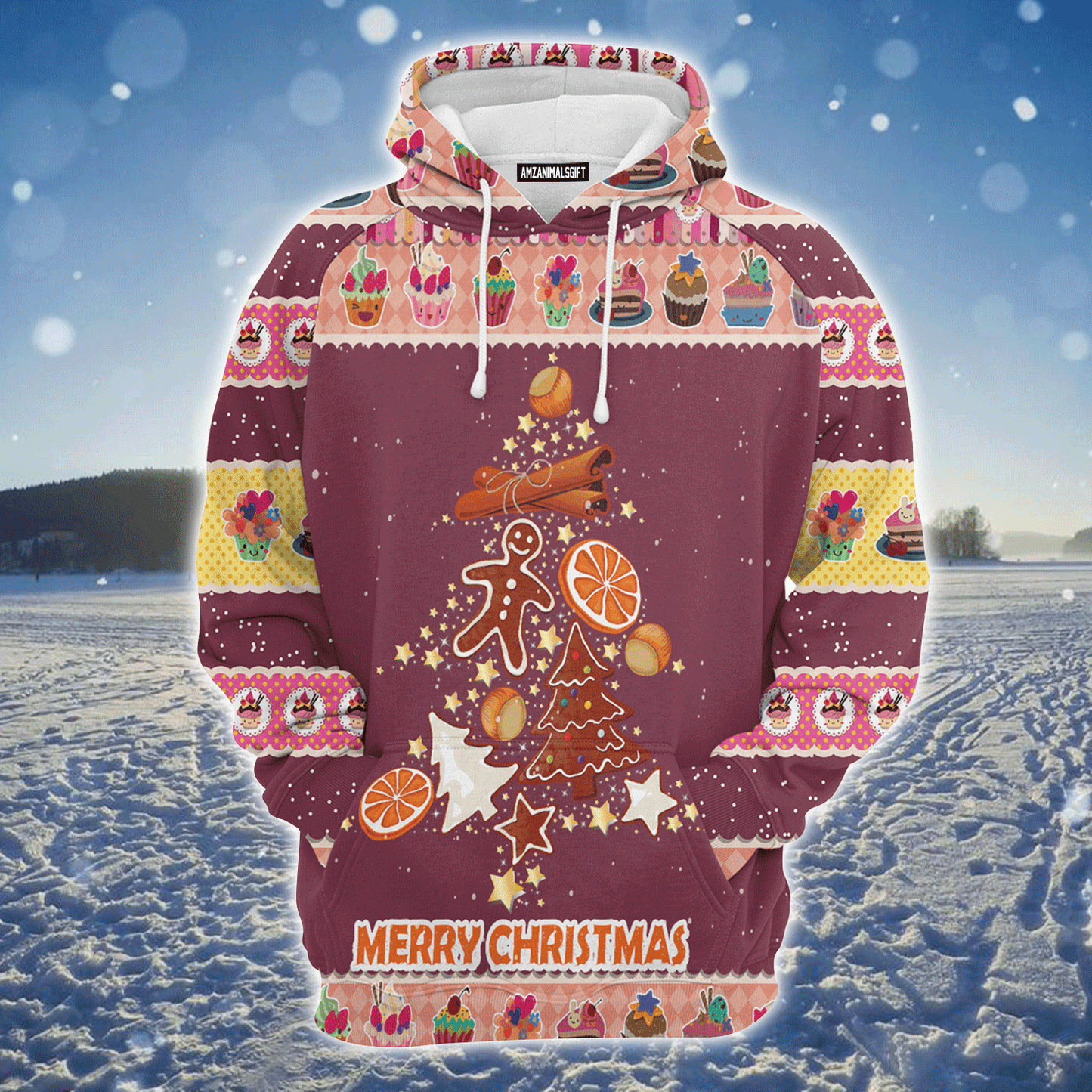 Gingerbread Premium Christmas Hoodie, Gingerbread Christmas Tree Christmas Unisex Hoodie For Men & Women - Perfect Gift For Christmas, Family