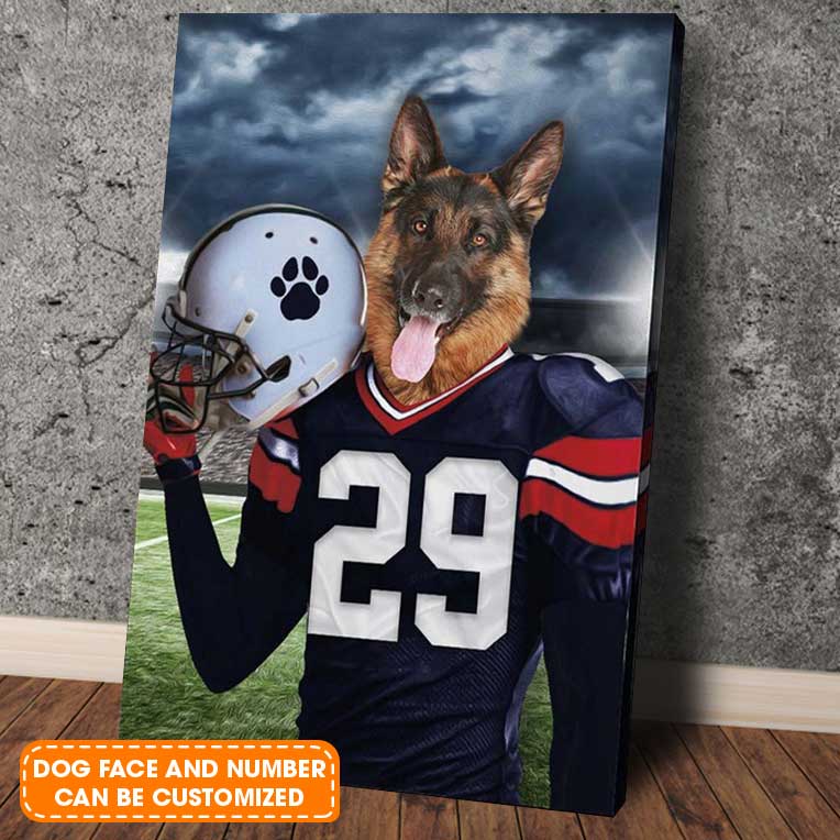 New England Fan Custom Pet Face Portrait Canvas - Pet Painting Portrait Canvas, Wall Art - Perfect Gift For New England Fan, Pet Lovers