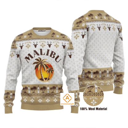 Malibu Vintage Christmas Sweater, Ugly Sweater For Men & Women, Perfect Outfit For Christmas New Year Autumn Winter