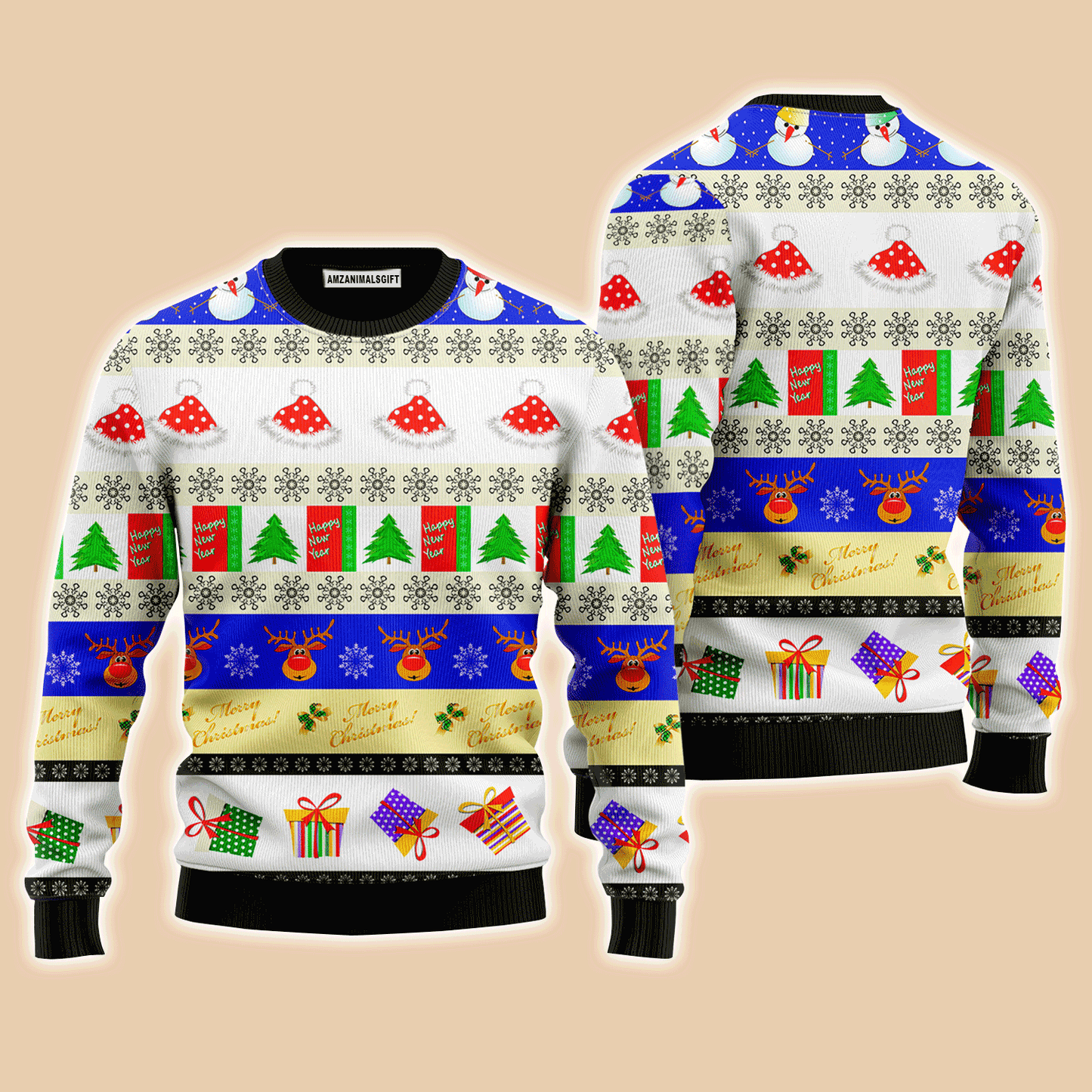 Merry Christmas And Happy New Year Sweater, Ugly Sweater For Men & Women, Perfect Outfit For Christmas New Year Autumn Winter