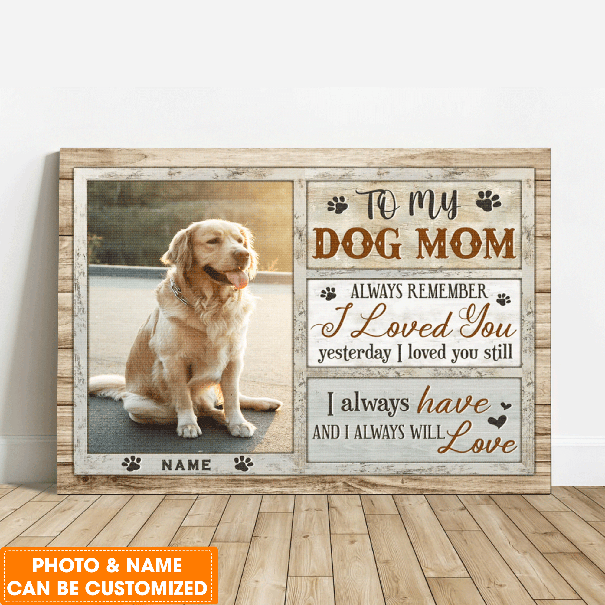 Personalized Dog Landscape Canvas, Custom Pet Photo For Dog Mom, Always Remember I Love You Canvas, Perfect Gift For Dog Lovers, Friend, Family