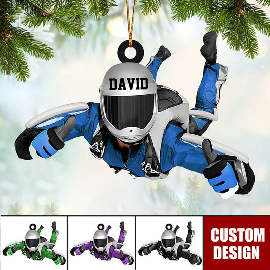 Personalized Skydiving Flat Acrylic Ornament, Meaningful Christmas Ornament Gift For Family, Friends, Skydiver