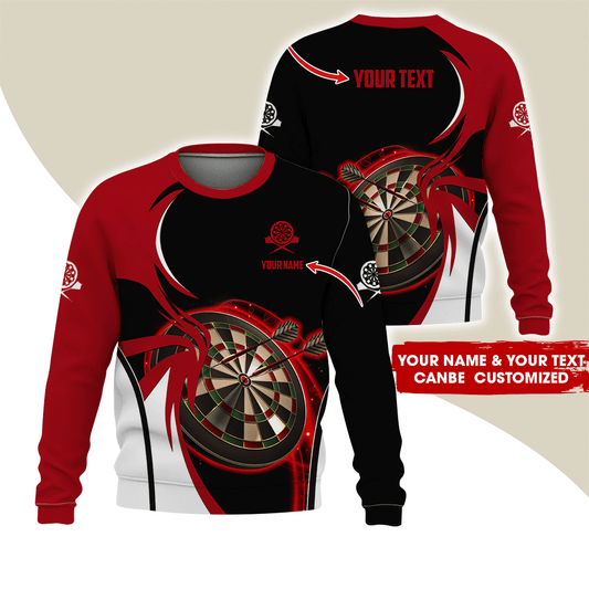 Customized Darts Sweatshirt, Red Dartboards Pattern Sweatshirt, Perfect Gift For Darts Lovers, Darts Player