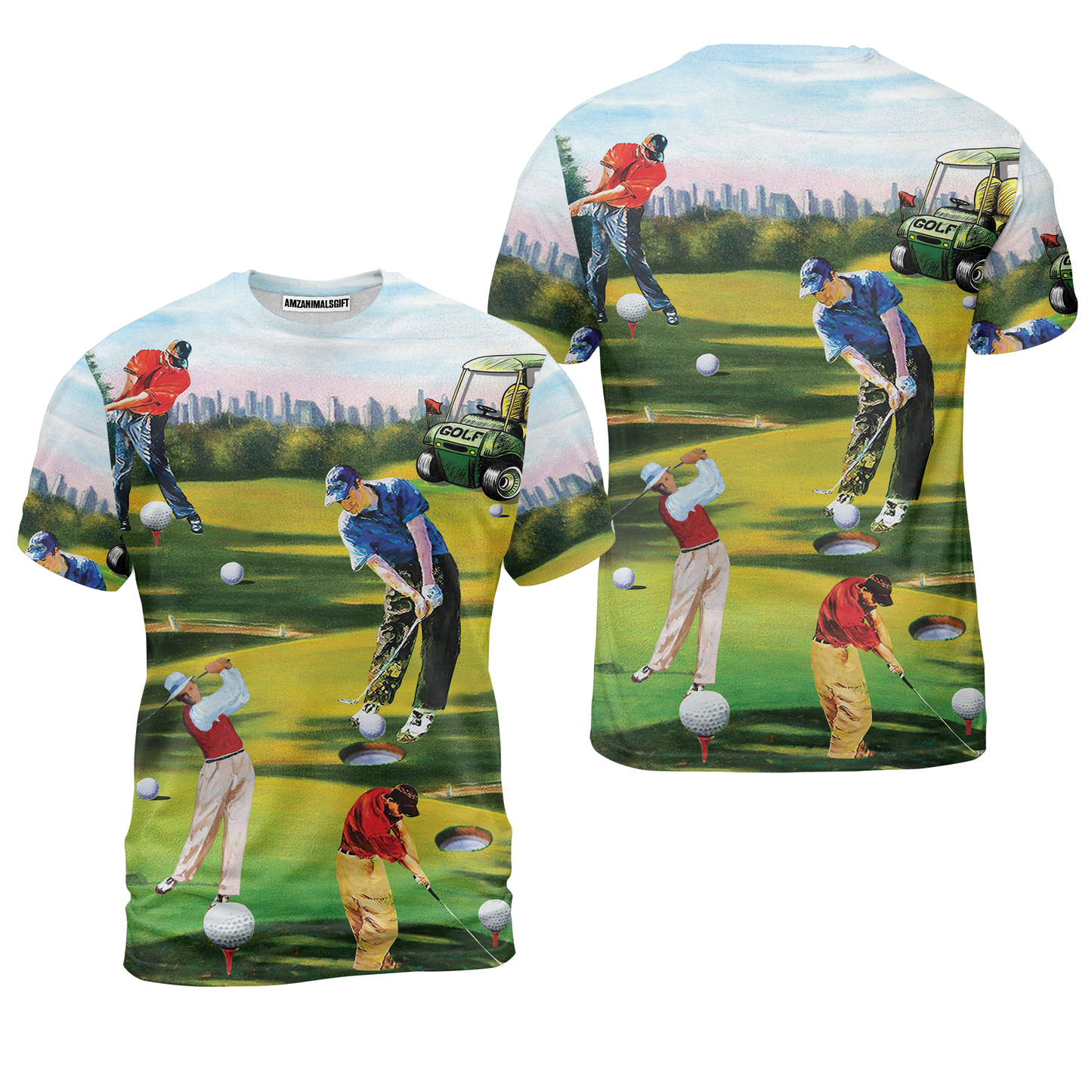 Golf Men Long Polo Shirt - Golf Men, Golf Cart Long Polo Shirt - Perfect Gift For Men & Women, Golf Lover