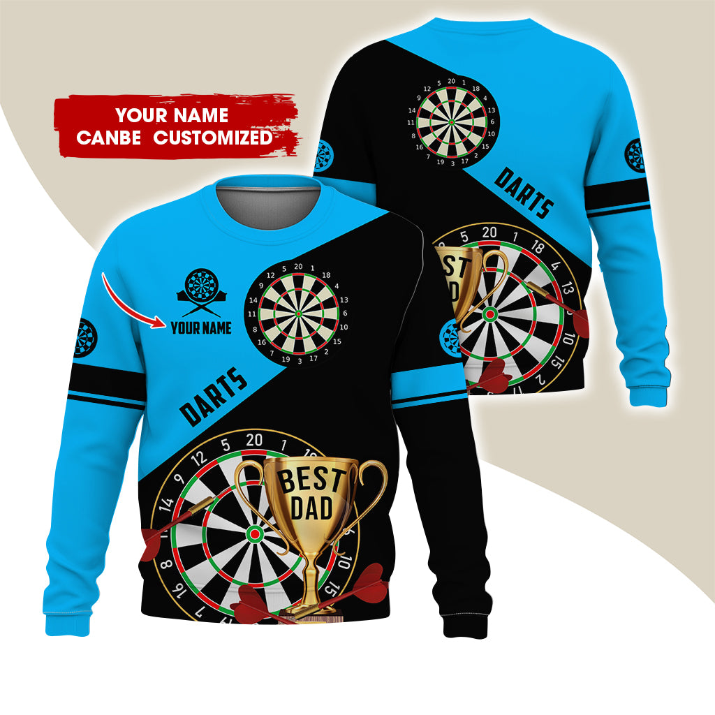 Customized Name Darts Sweatshirt, Personalized Best Dad Cup Champion Sweatshirt For Men & Women - Gift For Darts Lovers, Darts Players