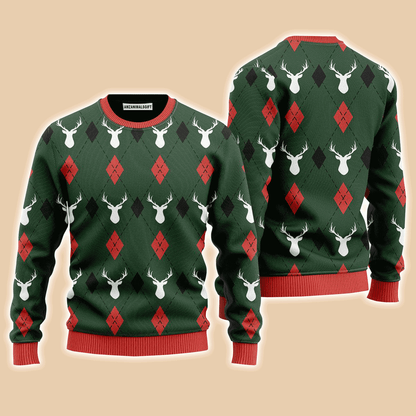 Green Reindeers Sweater, Ugly Sweater For Men & Women, Perfect Outfit For Christmas New Year Autumn Winter