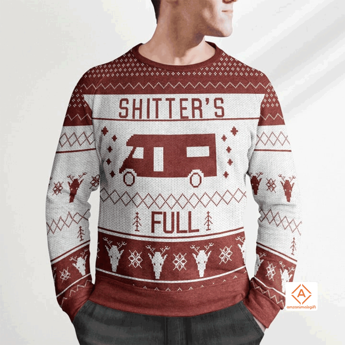 Shitters Red Christmas Sweater, Ugly Sweater For Men & Women, Perfect Outfit For Christmas New Year Autumn Winter