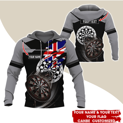 Customized Flag Darts Premium Hoodie, Custom Flag Hoodie For Men & Women, Perfect Gift For Darts Lovers, Friend, Family