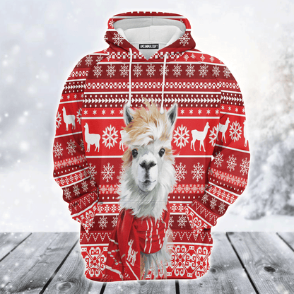 Llama Premium Christmas Hoodie, Cute Festive Llama Unisex Hoodie For Men & Women - Perfect Gift For Christmas, Llama Lover