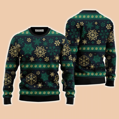 Green Let It Snow Pattern Sweater, Ugly Sweater For Men & Women, Perfect Outfit For Christmas New Year Autumn Winter