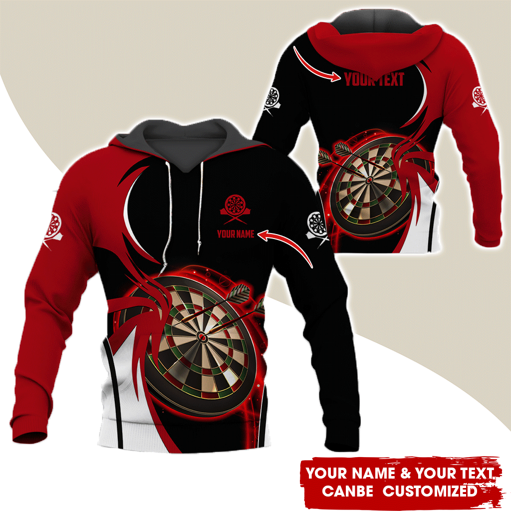 Personalized Darts Premium Hoodie, Red Dartboards Pattern Hoodie, Perfect Gift For Darts Lovers, Darts Player