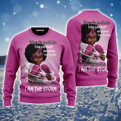 Cancer Ugly Sweater, She Whispered Back I Am The Storm Ugly Christmas Ugly Sweater For Men & Women, Perfect Gift For Friends, Family