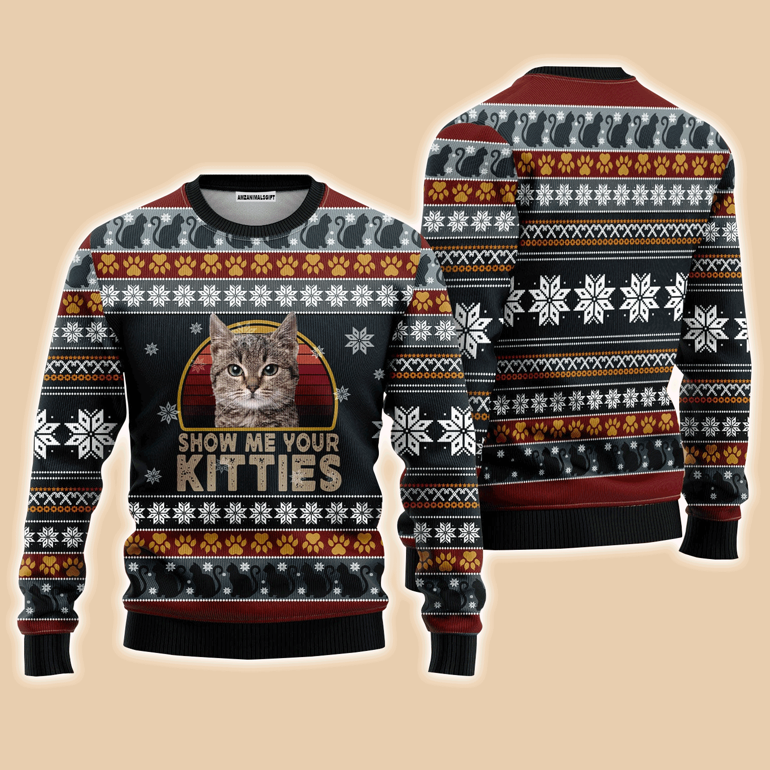 Kitties Christmas Sweater - Show Me Your Kitties Ugly Christmas Sweater For Men & Women - Perfect Outfit For Christmas New Year Autumn Winter