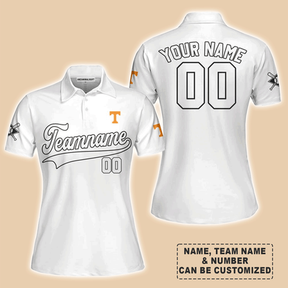 Customized Baseball Women Polo Shirt, Indiana Baseball Logo White Custom Polo Shirt - Perfect Polo Shirt For Women, Baseball Lovers