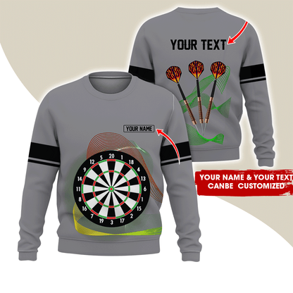 Customized Darts Sweatshirt, Personalized Name & text Sweatshirt,Black Line Pattern Sweatshirt For Men & Women, Perfect Gift For Darts Lovers, Friend, Family