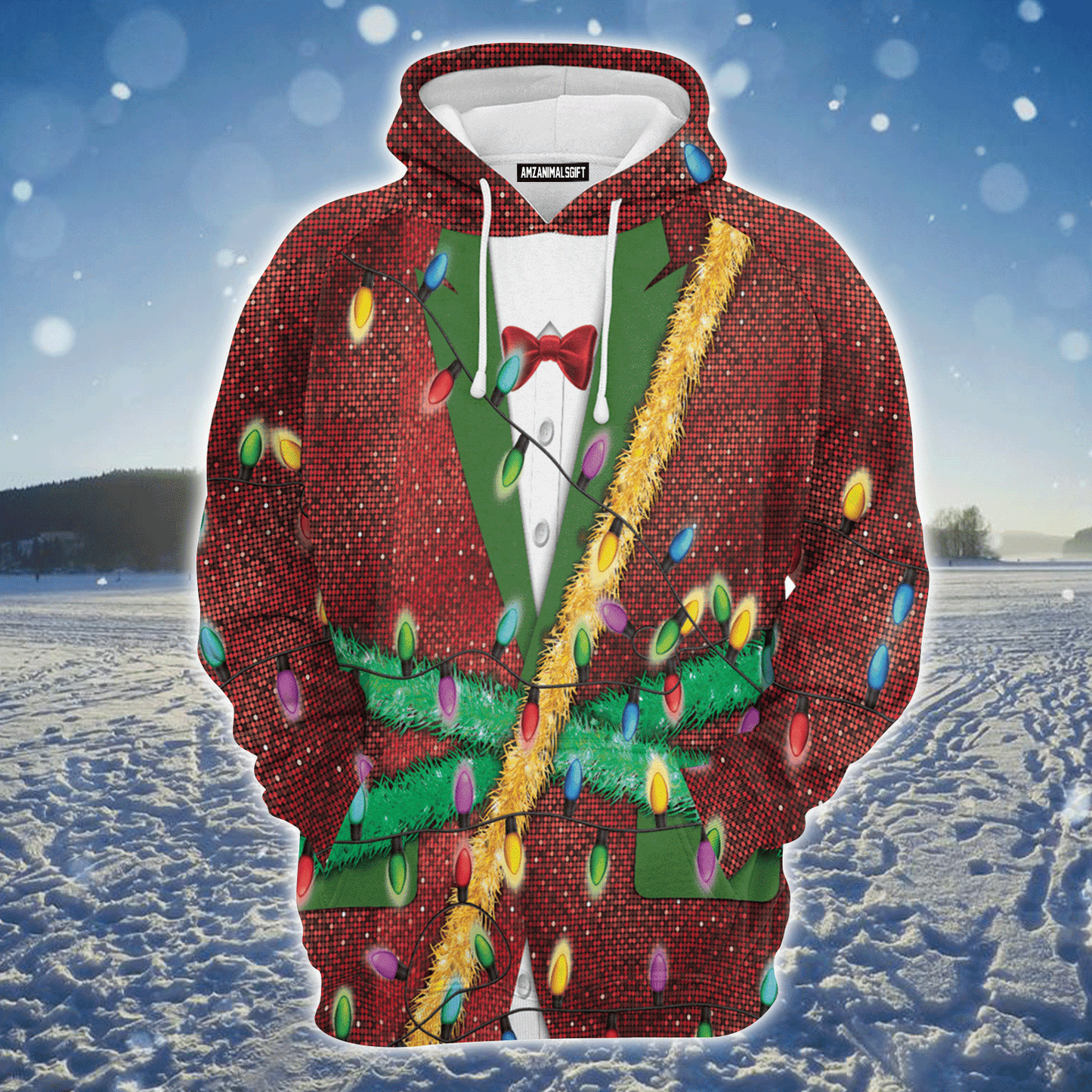 Christmas Light Premium Christmas Hoodie, Christmas Light Unisex Red Hoodie For Men & Women - Perfect Gift For Christmas, Family