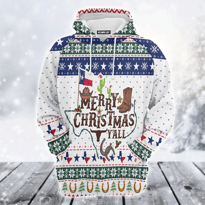 Texas Premium Christmas Hoodie, Texas Merry Christmas Y'all Unisex Hoodie For Men & Women - Perfect Gift For Christmas, Texas Lover