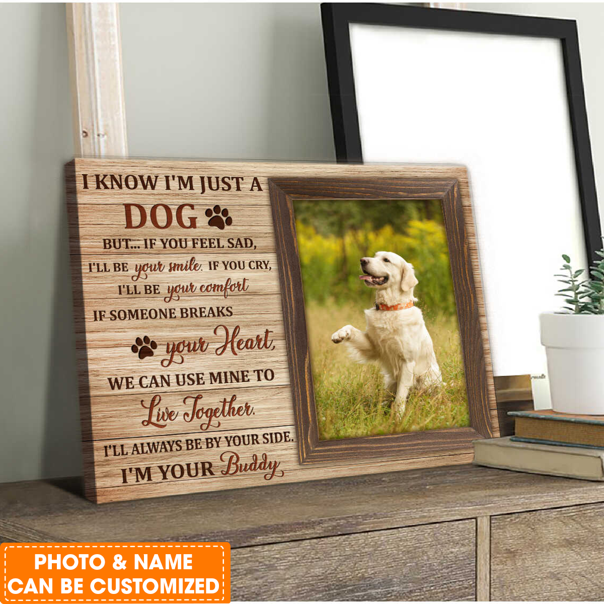 Personalized Dog Landscape Canvas, I Will Be Your Smile Canvas, Custom Your Pet Photo, Perfect Gift For Dog Lovers, Friend, Family