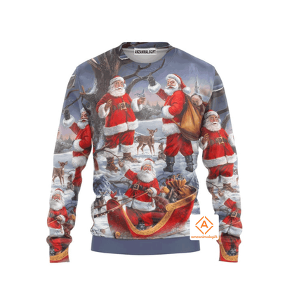 Funny Santa Claus Happy Xmas Is Coming Sweater, Ugly Sweater For Men & Women, Perfect Outfit For Christmas New Year Autumn Winter