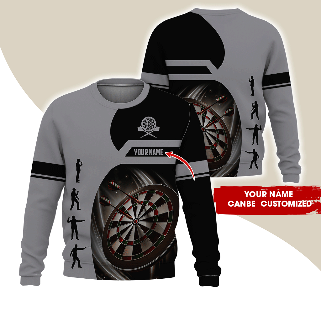 Customized Darts Sweatshirt, Personalized Name Sweatshirt, How to play Darts Pattern Sweatshirt For Darts Lovers, Friend, Family