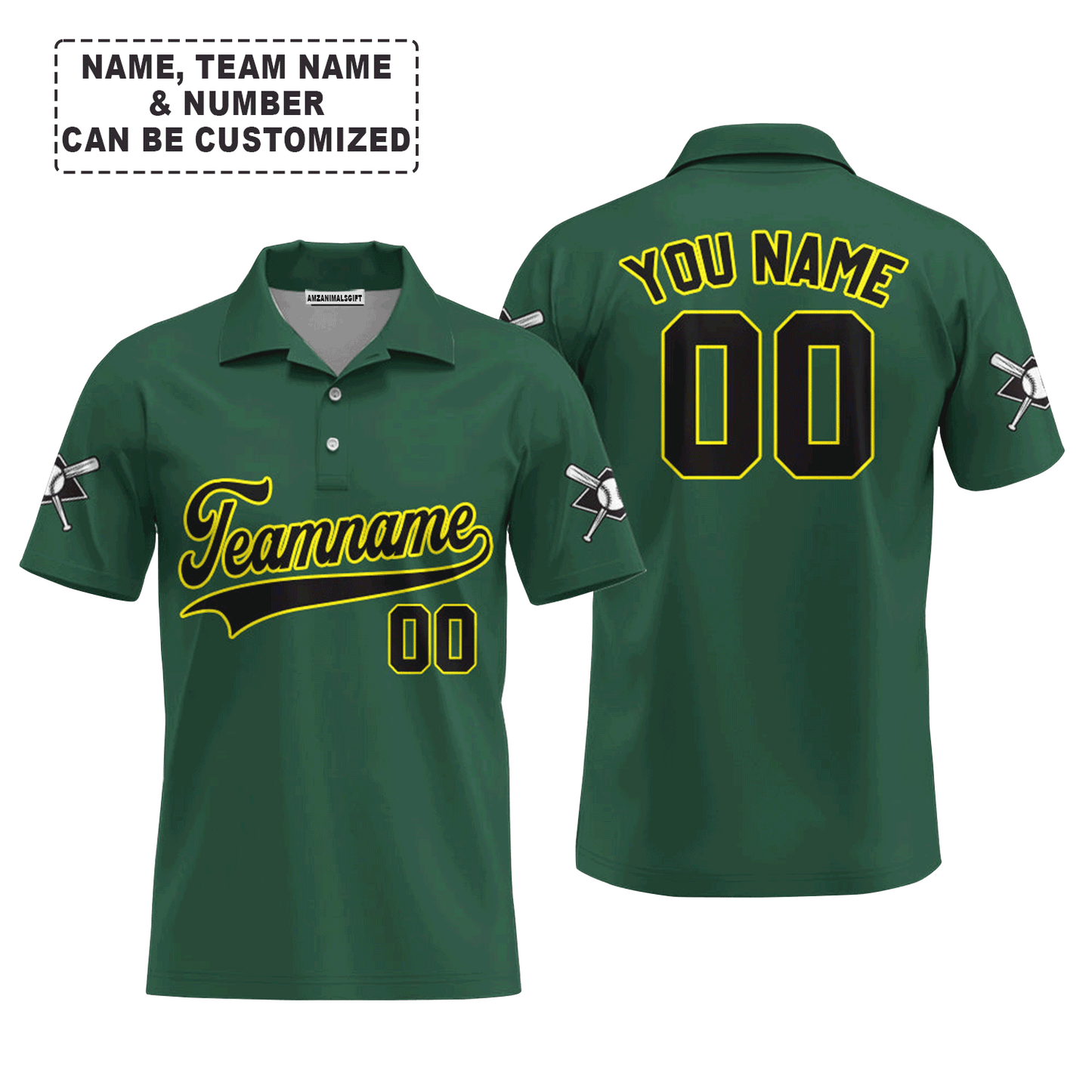 Customized Baseball Men Long Sleeve Shirt, Custom Navy Baseball Green Custom Men Long Sleeve - Perfect Men Long Sleeve Shirt For Men, Baseball Lovers