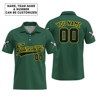 Customized Baseball Men Long Sleeve Shirt, Custom Navy Baseball Green Custom Men Long Sleeve - Perfect Men Long Sleeve Shirt For Men, Baseball Lovers