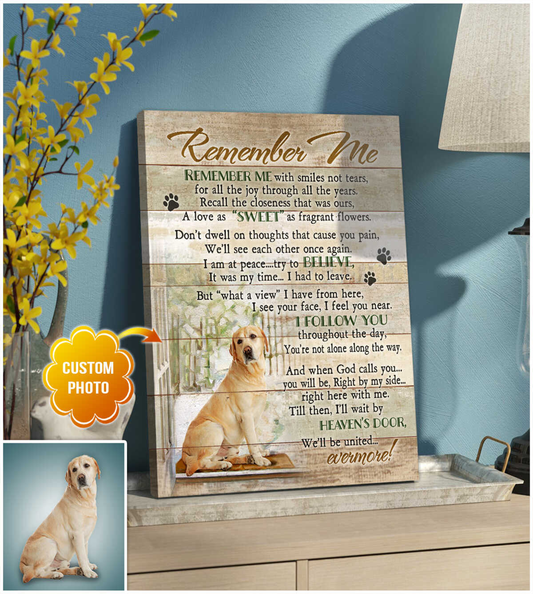 Personalized Dog Landscape Canvas, Custom Photo Dog Remember me Wall Art Canvas, Perfect Gift For Dog Lovers, Friends, Family