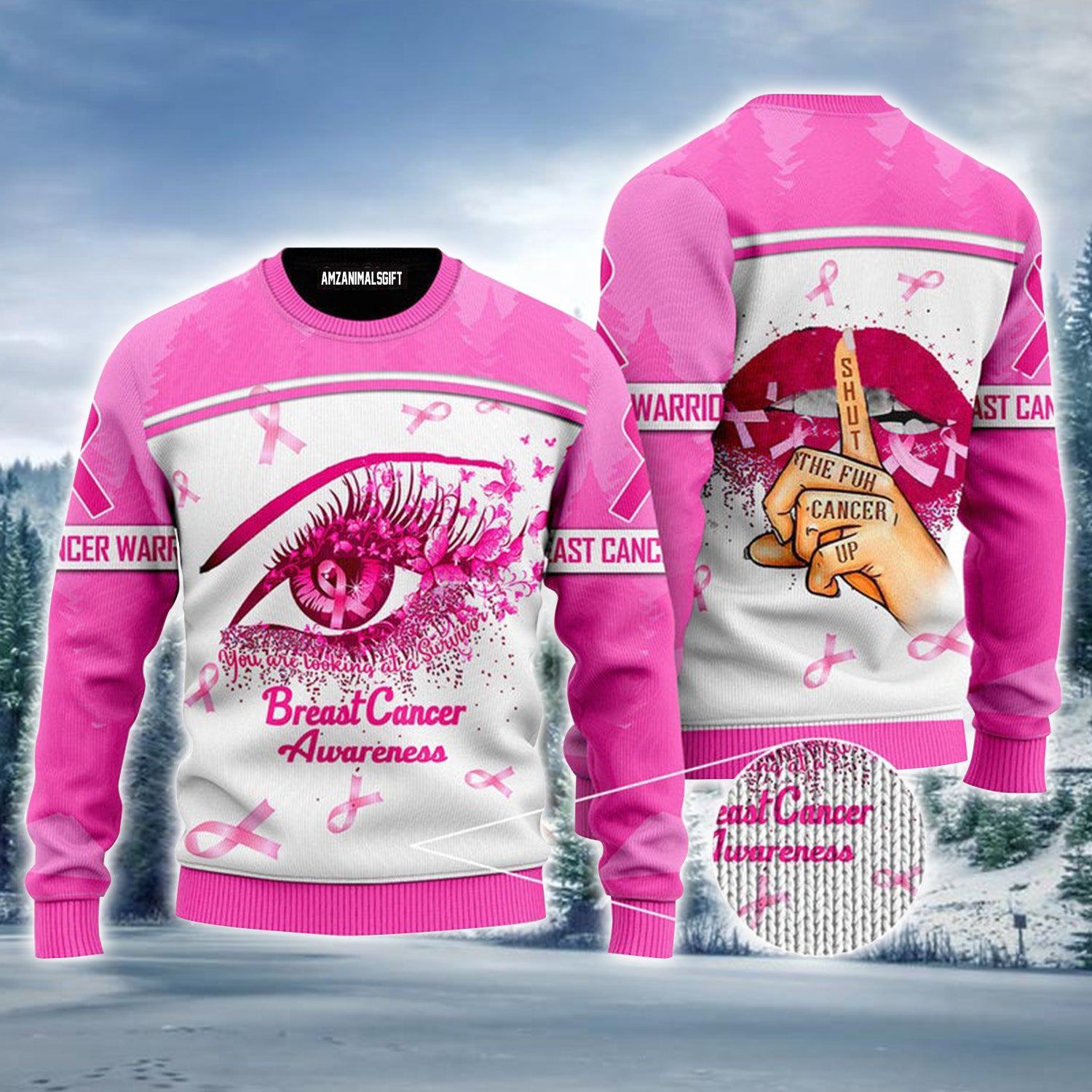 Breast Cancer Awareness Beautiful Warrior Ugly Christmas Sweater, Perfect Outfit For Men And Women On Breast Cancer Christmas New Year Autumn Winter