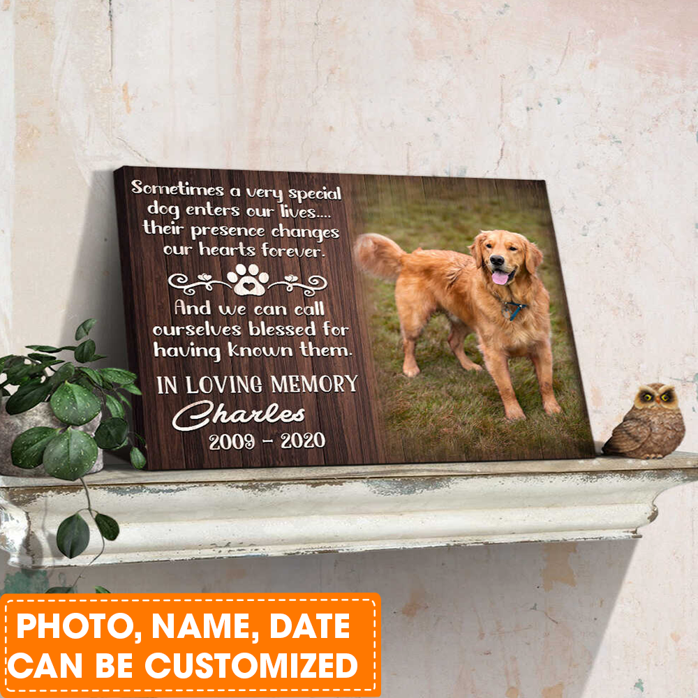 Personalized Dog Landscape Canvas, Custom Memorial Pet Photo Sometimes a very special dog Canvas For Dog Lovers, Friends, Family
