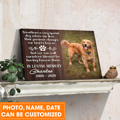 Personalized Dog Landscape Canvas, Custom Memorial Pet Photo Sometimes a very special dog Canvas For Dog Lovers, Friends, Family