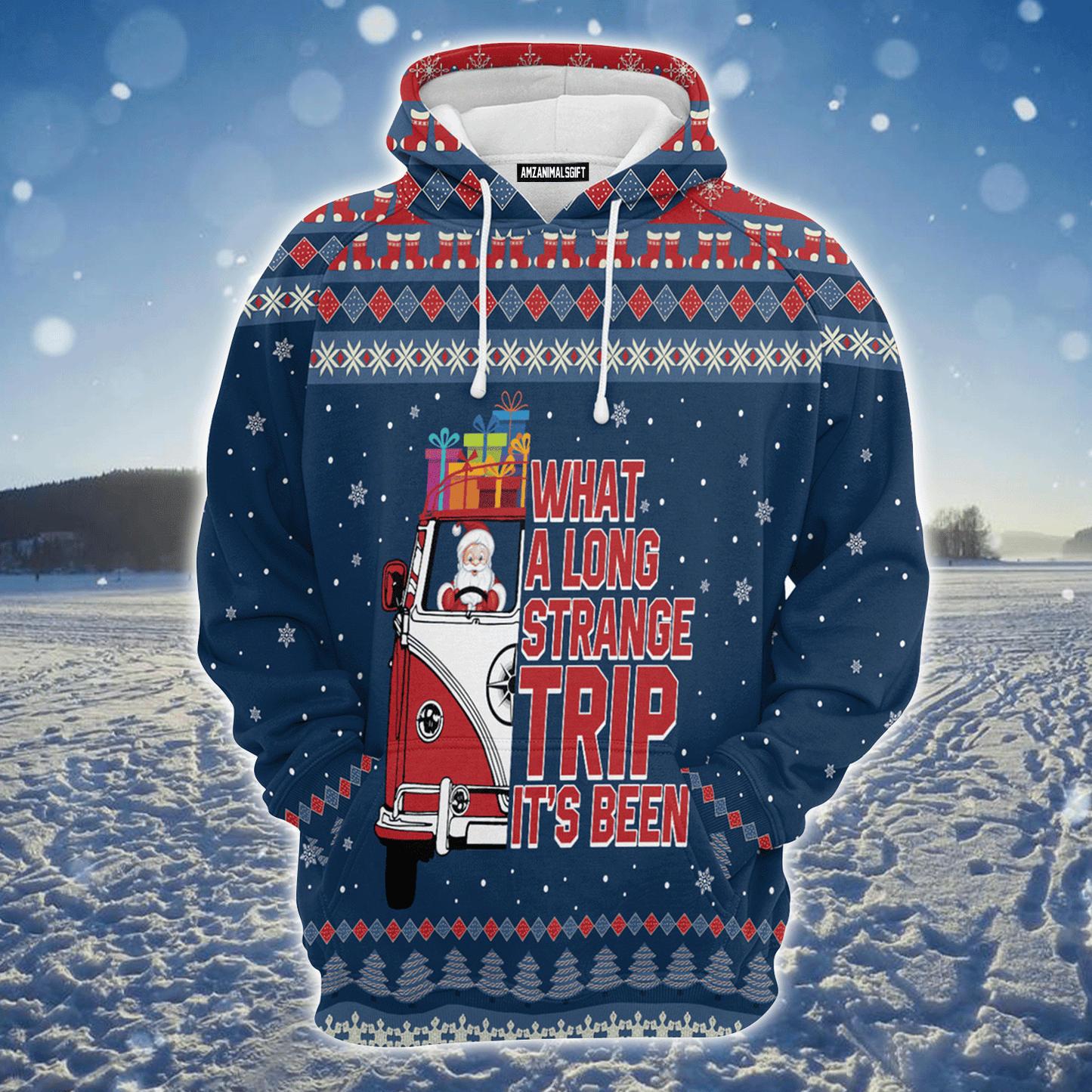Santa Premium Christmas Hoodie, What A Long Strange Trip Its Been Christmas Unisex Hoodie For Men & Women - Perfect Gift For Christmas, Friends, Family