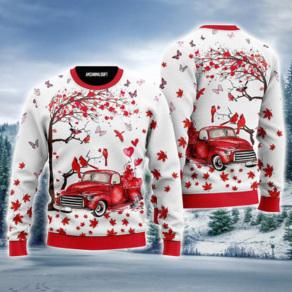 Spring Red Truck Ugly Sweater For Men & Women, Perfect Outfit For Christmas New Year Autumn Winter