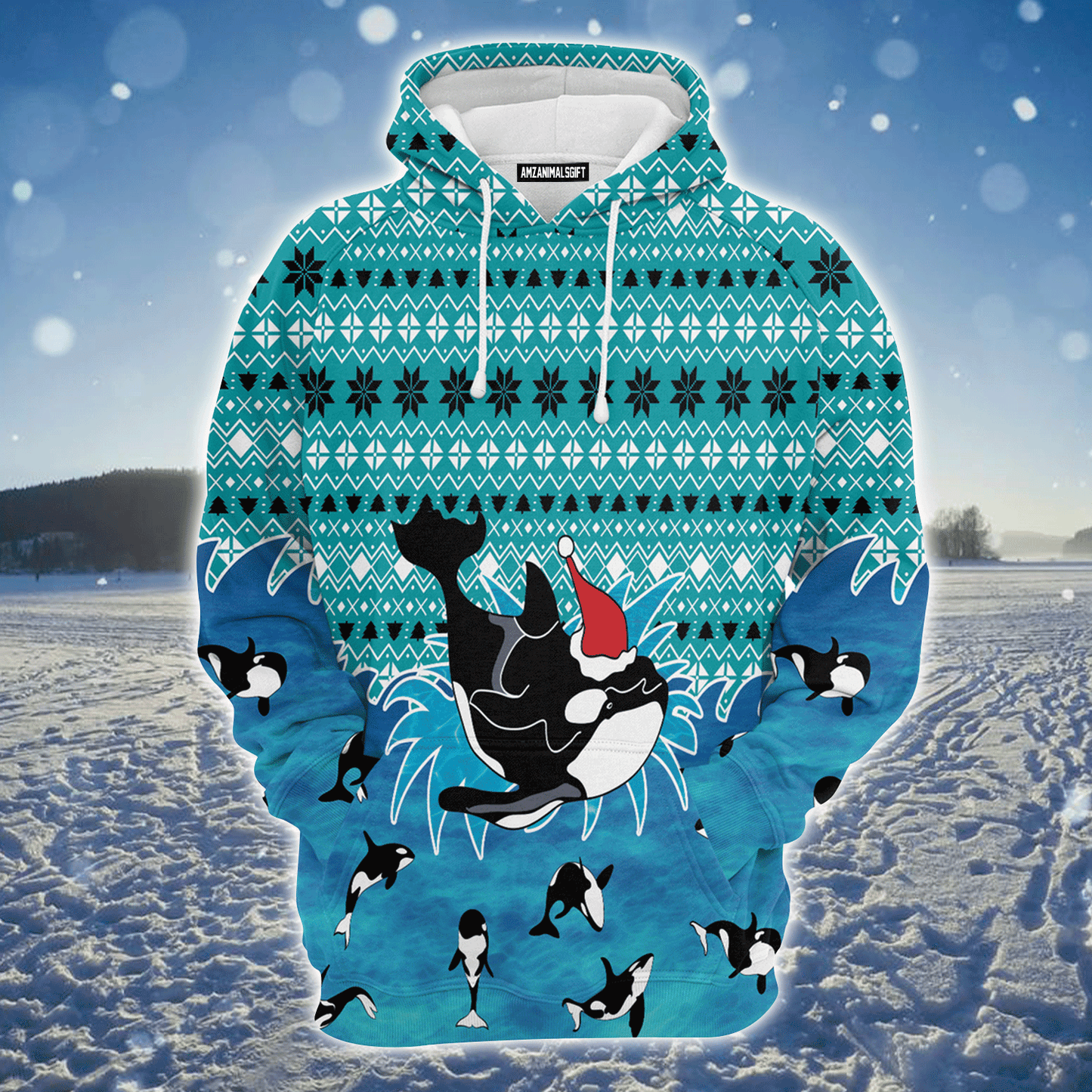 Orca Premium Christmas Hoodie, Orca Merry Christmas Unisex Hoodie For Men & Women - Perfect Gift For Christmas, Orca Lover