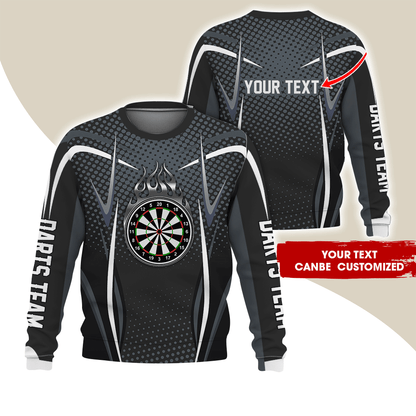 Customized Darts Sweatshirt, Dartboards & Black Flame Sweatshirt For Men & Women, Perfect Gift For Darts Lovers, Darts Player