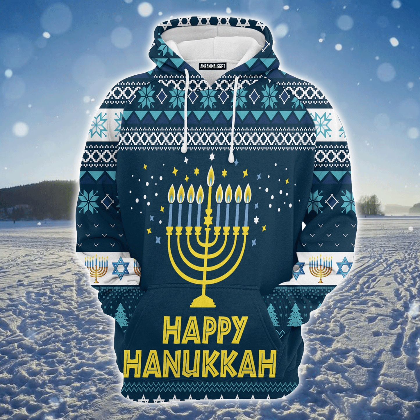 Hanukkah Premium Christmas Hoodie, Happy Hanukkah Christmas Unisex Hoodie For Men & Women - Perfect Gift For Christmas, Friends, Family