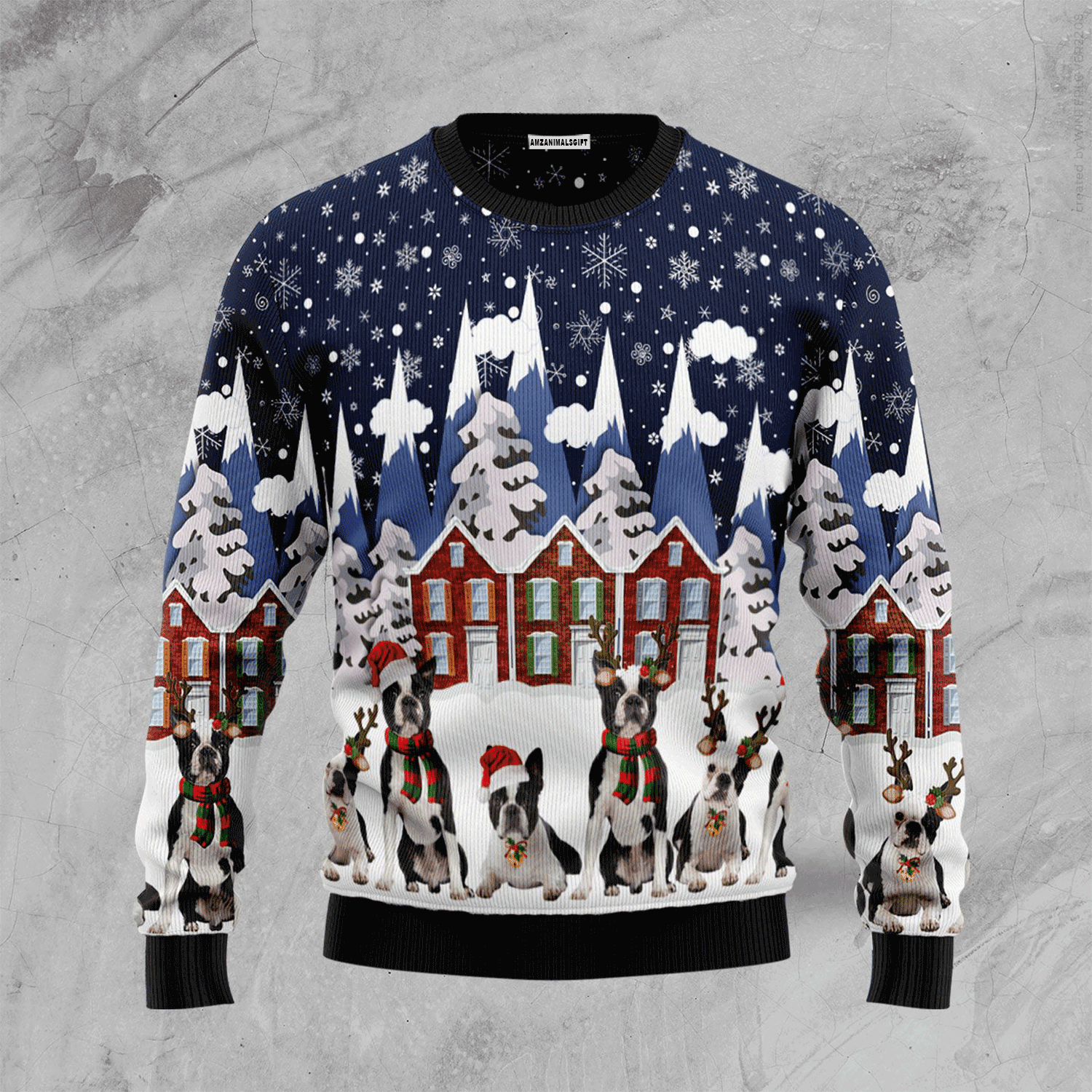 Boston Terrier Family Sweater, Ugly Christmas Sweater For Men & Women, Perfect Outfit For Christmas New Year Autumn Winter
