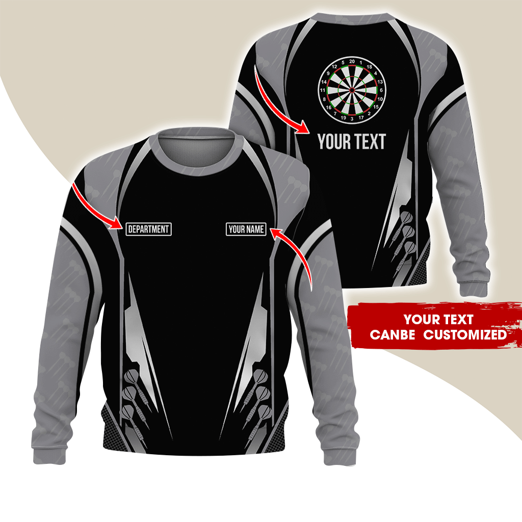 Customized Darts Sweatshirt, Darts Pattern Sweatshirt Black For Men & Women, Perfect Gift For Darts Lovers, Friend, Family