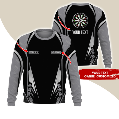 Customized Darts Sweatshirt, Darts Pattern Sweatshirt Black For Men & Women, Perfect Gift For Darts Lovers, Friend, Family