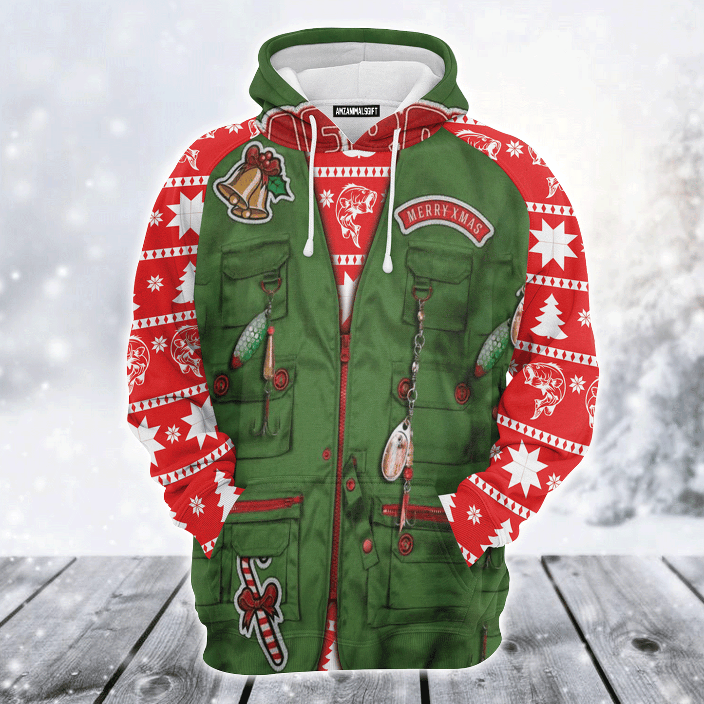 Fishing Premium Christmas Hoodie, Merry Fishmas Unisex Hoodie For Men & Women - Perfect Gift For Christmas, Friends, Family, Fishing Lover