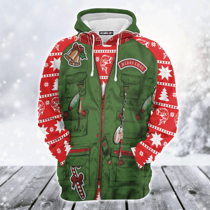Fishing Premium Christmas Hoodie, Merry Fishmas Unisex Hoodie For Men & Women - Perfect Gift For Christmas, Friends, Family, Fishing Lover