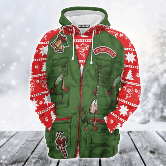 Fishing Premium Christmas Hoodie, Merry Fishmas Unisex Hoodie For Men & Women - Perfect Gift For Christmas, Friends, Family, Fishing Lover