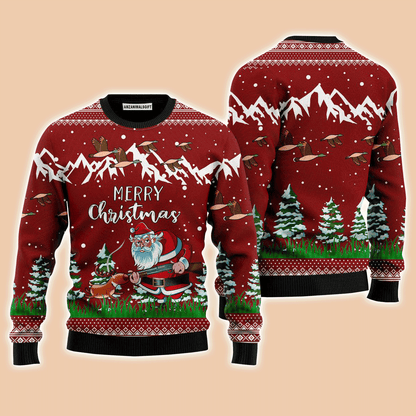 Santa Duck Hunting Sweater Merry Christmas, Ugly Sweater For Men & Women, Perfect Outfit For Christmas New Year Autumn Winter