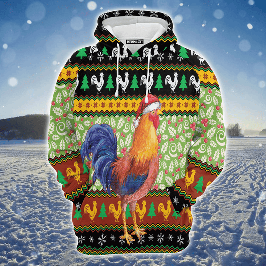 Chicken Premium Christmas Hoodie, Chicken Cluck-ry Christmas Unisex Hoodie For Men & Women - Perfect Gift For Christmas, Family
