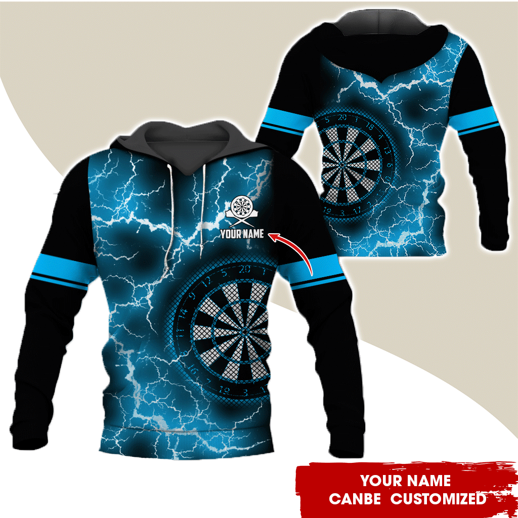 Customized Name Darts Lightning Premium Hoodie, Darts Pattern Hoodie, Perfect Gift For Darts Lovers, Friend, Family