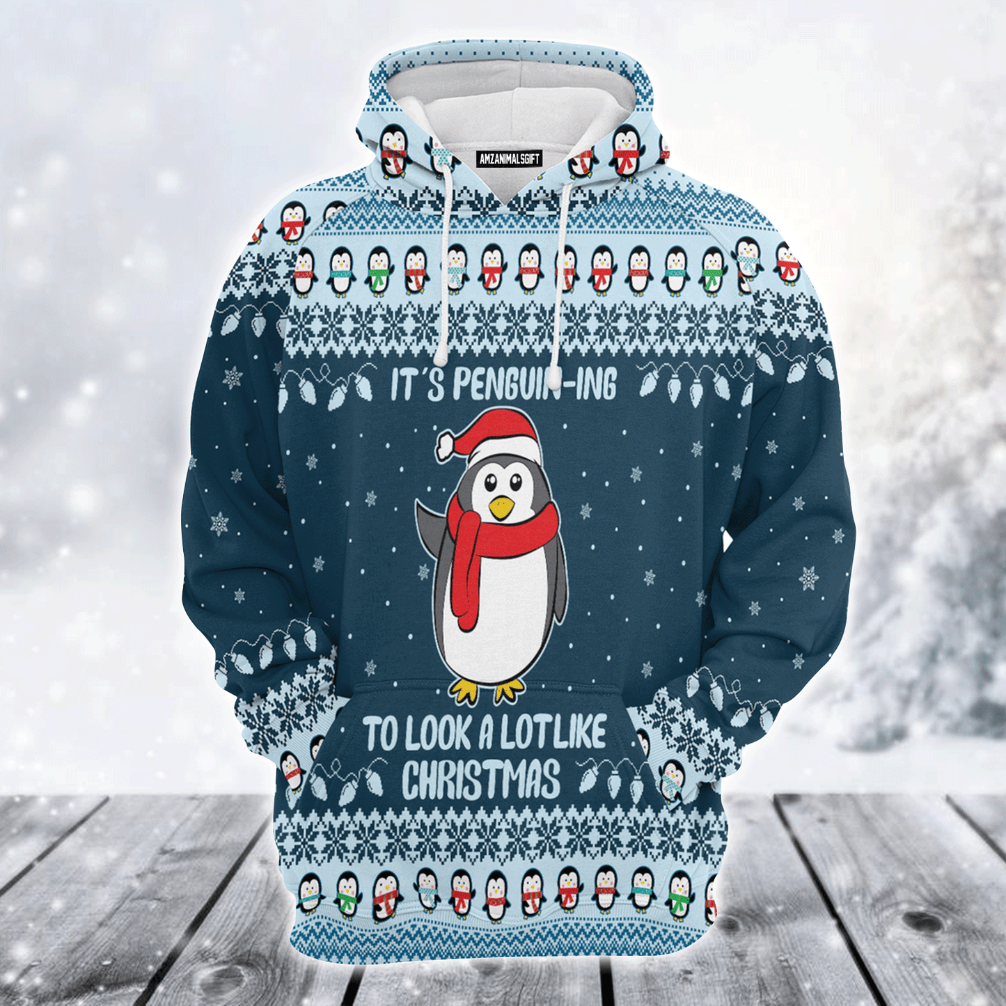 Penguin Premium Christmas Hoodie, It's Penguin-ing To Look Like Christmas Unisex Hoodie For Men & Women - Perfect Gift For Christmas, Penguin Lover