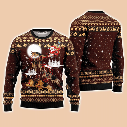 German Shepherd Dog Reindeers Car Sweater, Ugly Sweater For Men & Women, Perfect Outfit For Christmas New Year Autumn Winter