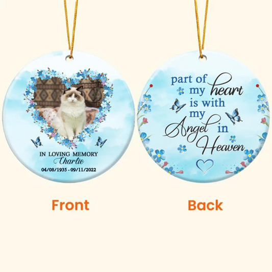 Custom Pet Photo Ceramic Ornament, Best 2023 Personalized Christmas Thanksgiving, Memorial Gift Idea For Cat Owner, Dog Lovers, Pet Lovers