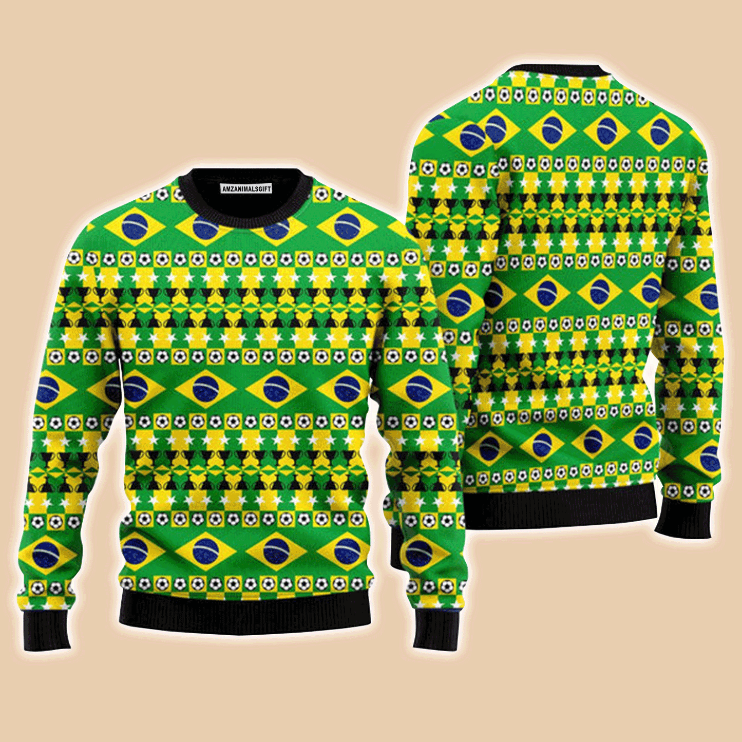 Brazil We Will Be A Champion Football Cup Sweater, Ugly Christmas Sweater For Men & Women, Perfect Outfit For Christmas New Year Autumn Winter