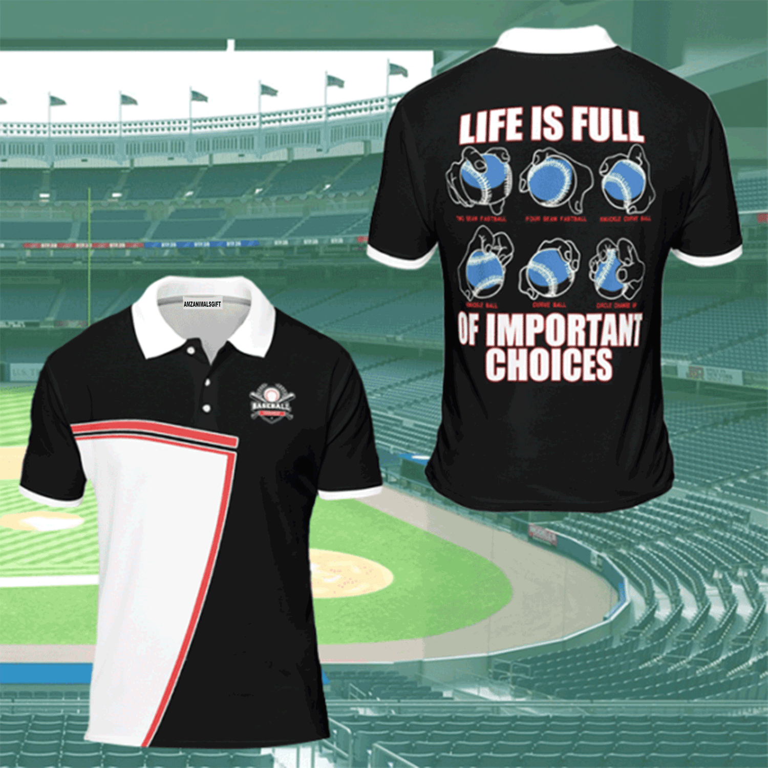 Baseball Men Polo Shirt, Life Is Full Baseball Of Important Choices Polo Shirt For Men, Perfect Polo Shirt For Baseball Lovers