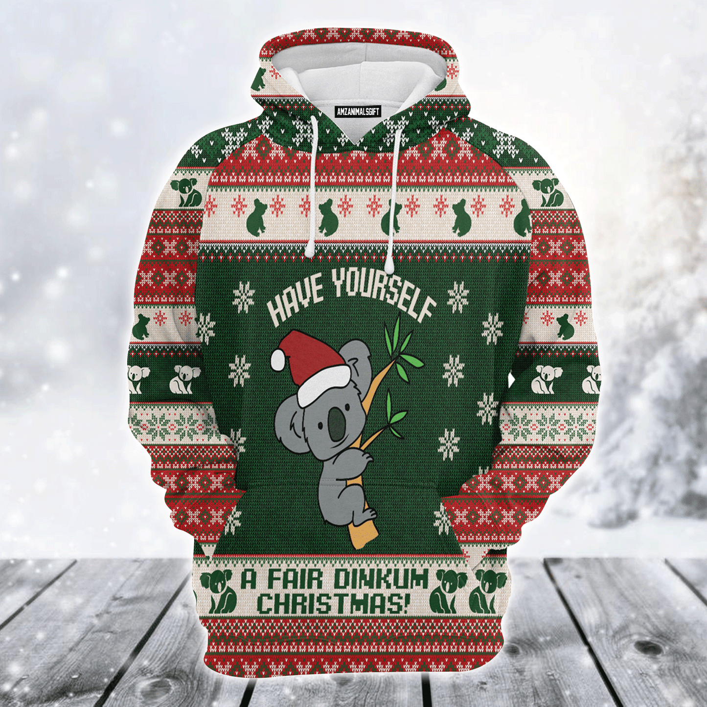 Koala Premium Christmas Hoodie, Koala Fair Dinkum Christmas Unisex Hoodie For Men & Women - Perfect Gift For Christmas, Koala Lover